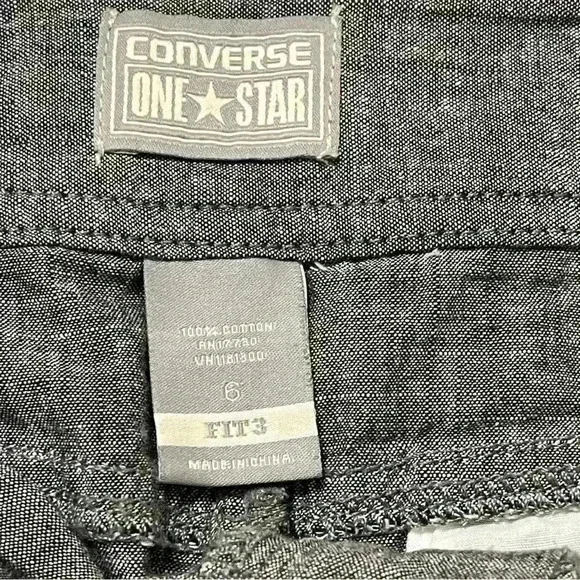 CONVERSE ALL STAR WOMEN’S SKIRT GRAY SIZE 6 100 % COTTON OUTDOOR POCKETS - Picture 5 of 6